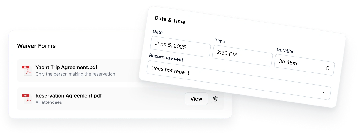 Service setup interface